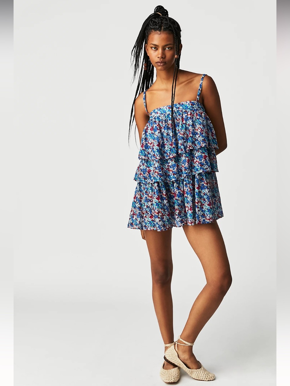 NWT Free People Sz Small Women’s One Talia Floral Tunic Mini Dress Ret $108!
